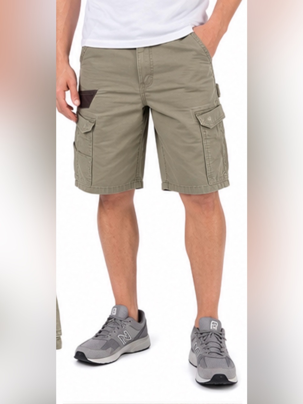 Wrangler Workwear Mens Cargo Work Shorts Size 32 Olive Khaki Utility Carpenter
